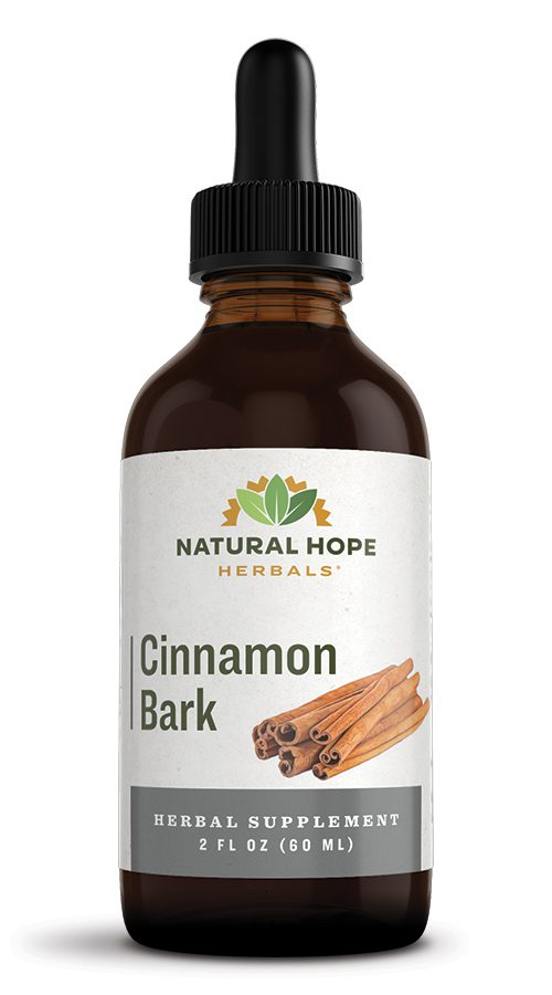 Dropper bottle labeled Natural Hope herbals cinnamon bark