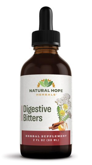 dropper bottle of natural hope herbals digestive bitters tonic