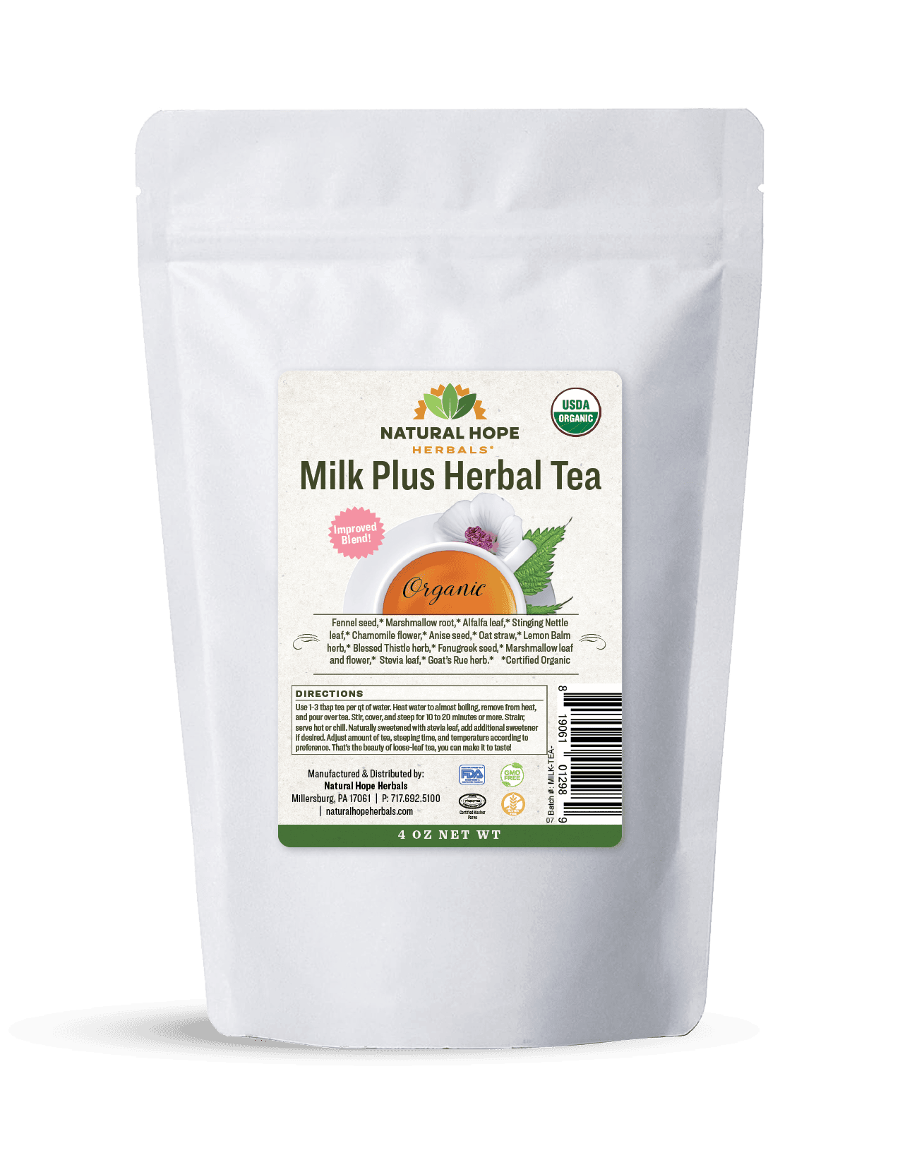 Bag of Milk Plus tea made by Natural Hope herbals