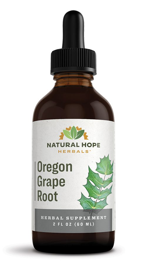 natural hope herbals Oregon grape root tincture in a dropper bottle
