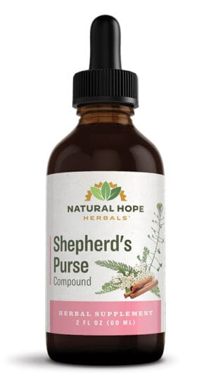 Natural Hope Herbals Shepherds purse compound formula in a dropper bottle