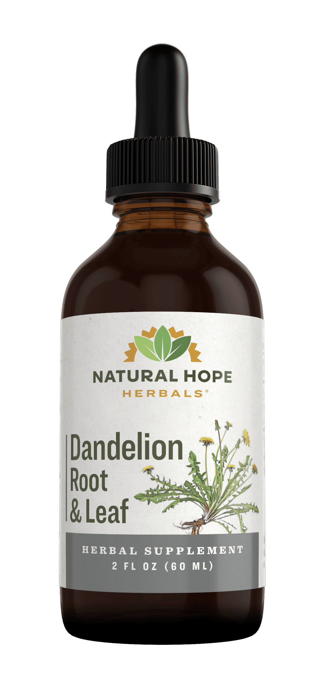 dropper bottle of natural hope herbals dandelion lean and root tincture